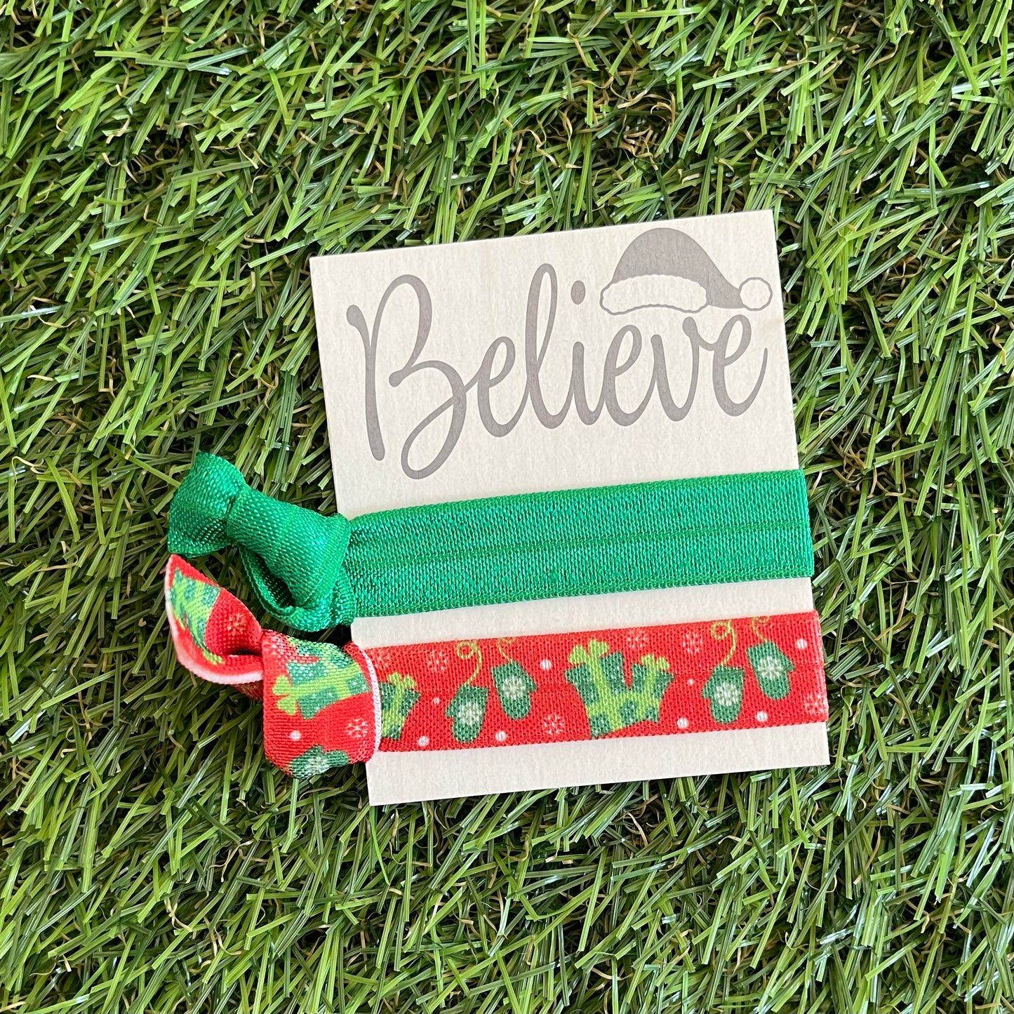 Believe (Santa hat) Hair Tie Set