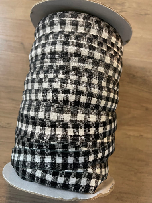 Black & White Check Elastic