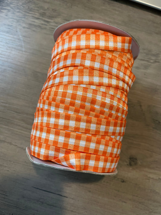 Orange Check Elastic